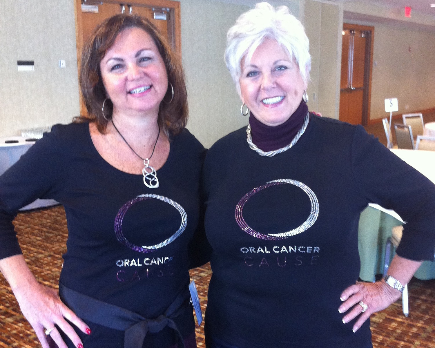 Linda Miles and Robin Morrison representing Oral Cancer Cause